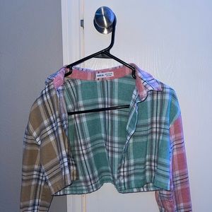 SHEIN crop top flannel